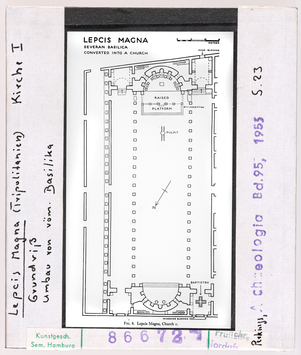 Vorschaubild Leptis Magna: Kirche 1, Grundriss, Umbau severianische Basilika 